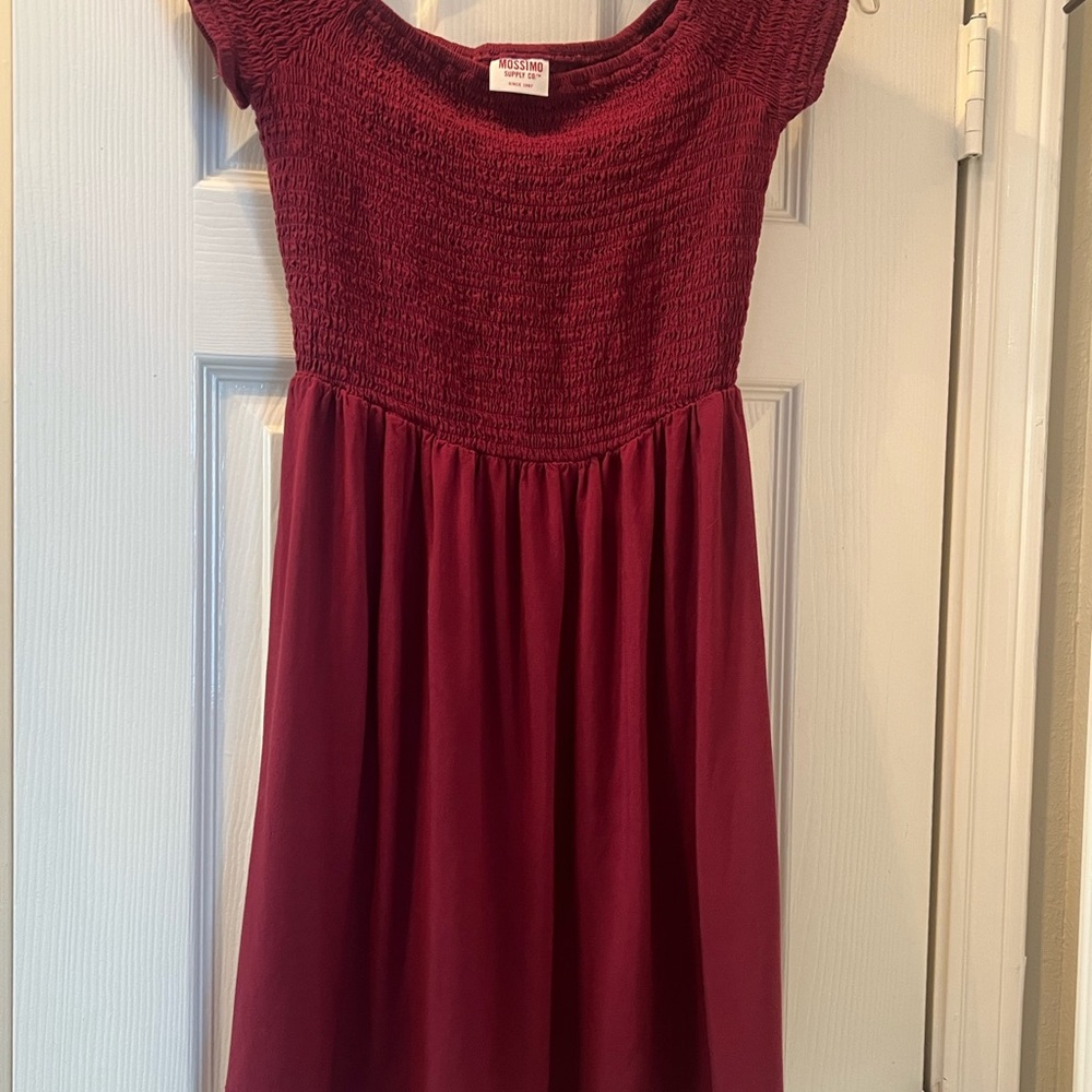 Mossimo Supply Co. Deep Red Smocked Top